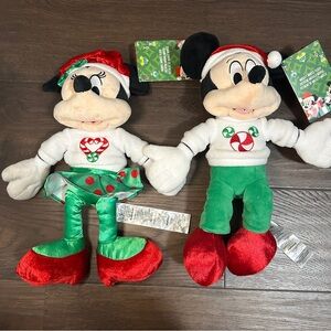 Mickey Mouse and Minnie Mouse Holiday Plush